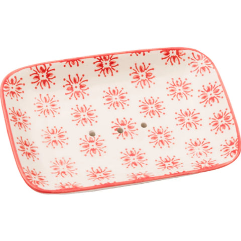 Porte Savon Pattern Rectangle Rouge