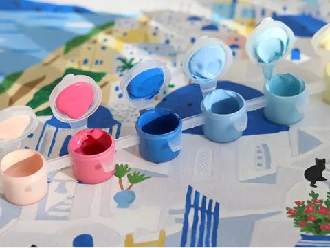 Coffret de peinture au numéro Santorini par Maja Tomljanovic - LA PETITE EPICERIE