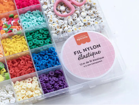 Maxi boite 16 couleurs de perles heishi POP et accessoires - LA PETITE EPICERIE