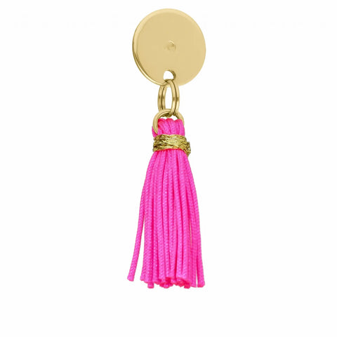 MÉDAILLE POMPON DORÉ FLUO PINK