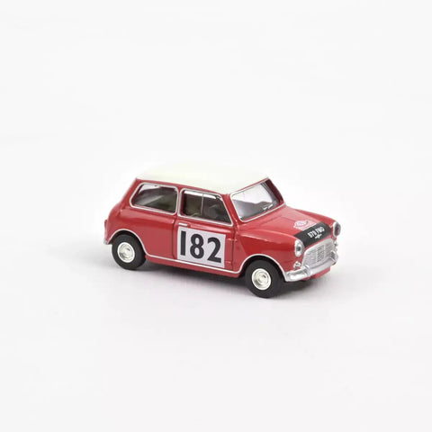 Mini Cooper S 1964 Rouge Tartan avec Numéro de Course 182 Miniature 1:54 - NOREV