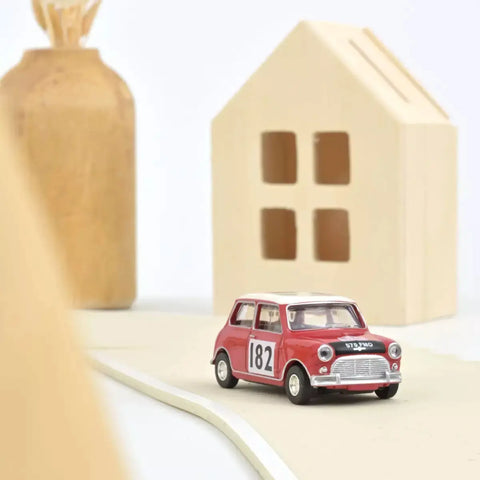 Mini Cooper S 1964 Rouge Tartan avec Numéro de Course 182 Miniature 1:54 - NOREV