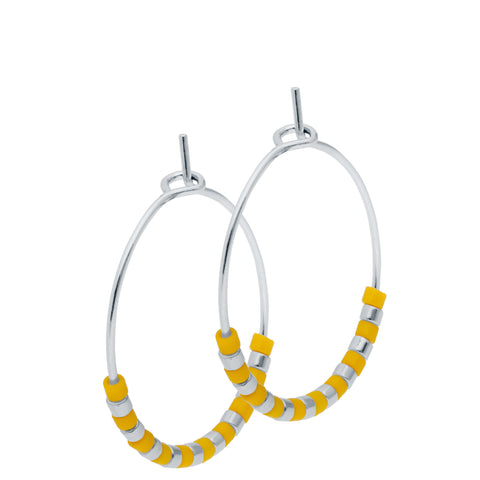 BOUCLES D'OREILLES CRÉOLE ARGENTE SAFRAN