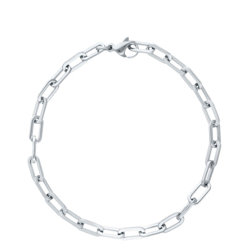 BRACELET GRANDE MAILLE ARGENTE