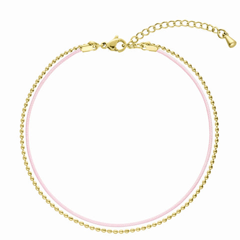 BRACELET CHAINE BIJOU DE MIMI DORE LIGHT PINK