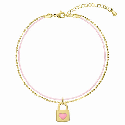 BRACELET CHAINE BIJOU DE MIMI DORE LIGHT PINK