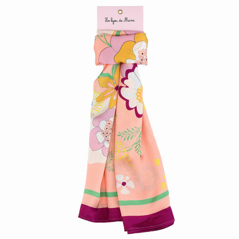 FOULARD LE BIJOU DE MIMI WINTER FLOWER PEACH