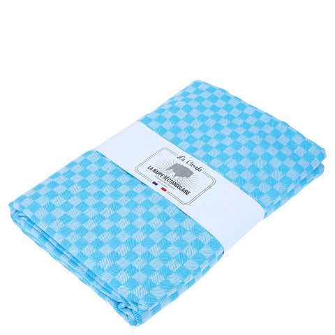 NAPPE DAMIER 140X240 (S) AZUR