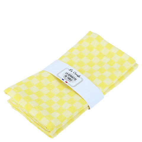 SERVIETTE DAMIER CITRON