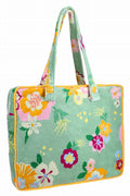 SHOPPER BAG REVERS. WINTER FLOWER JADE