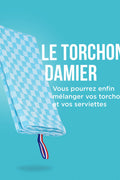 TORCHON DAMIER AZUR