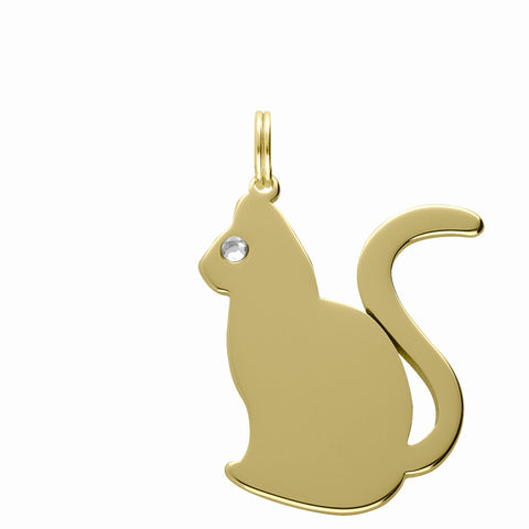 MÉDAILLE PAMPILLE DORÉ CHAT