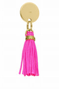 MÉDAILLE POMPON DORÉ FLUO PINK