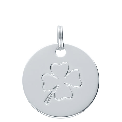 MÉDAILLE SYMBOLE ARGENTÉ TREFLE