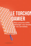 TORCHON DAMIER ABRICOT